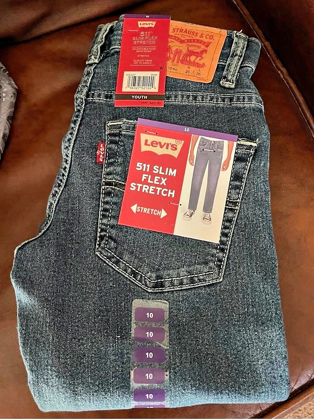 Levi's 511 Slim Flex Stretch Jeans Boys Size 10 Blue NWT